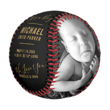 Elegant Guld Black Baby Birth Notice 2 Foto