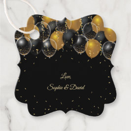 Elegant Guld Black Balloons Confetti Bröllop Gåvor Etiketter