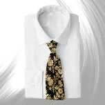 Elegant Guld Black Blommigt Glam Slips<br><div class="desc">Elegant Guld Blommigt Design på svart</div>