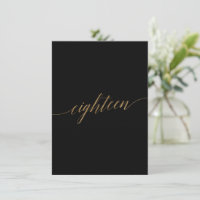 Elegant Guld & Black-Bordsnumret arton