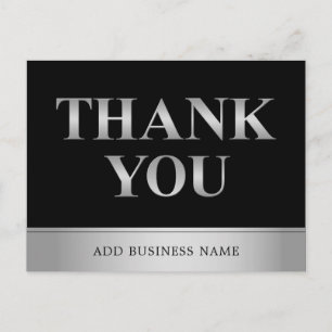 Elegant Guld Black Business med LOGOTYP - TACK Vykort