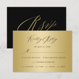 Elegant Guld Black Calligraphy Bröllop OSA Car Kort
