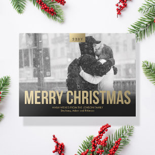 Elegant Guld Black God jul-fotokort Julkort