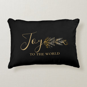 Elegant Guld Black Joy Personlig jul Prydnadskudde