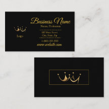 Elegant Guld & Black Krona Standard Storlek Busine