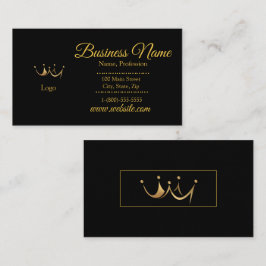 Elegant Guld & Black Krona Standard Storlek Busine Visitkort