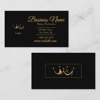 Elegant Guld & Black Krona Standard Storlek Busine Visitkort