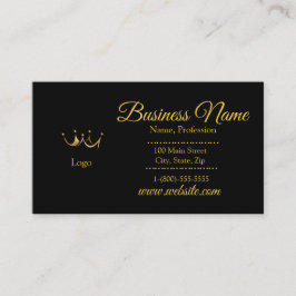Elegant Guld & Black Krona Standard Storlek Busine Visitkort