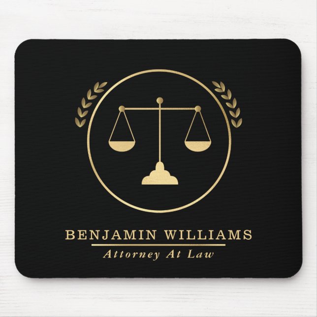Elegant Guld & Black Lawyer Musmatta (Framsidan)
