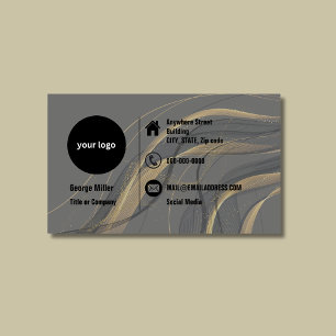 Elegant Guld Black Minimalist Professionell logoty Visitkort