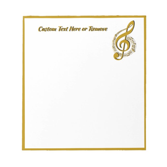 Elegant Guld Black Music Note-Personlig Anteckningsblock (Framsida)