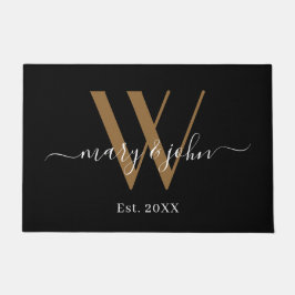 Elegant Guld Black Namn-skript Monogram Bröllop