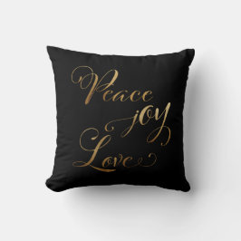 Elegant Guld Black Peace Joy Kärlek jul Kudde
