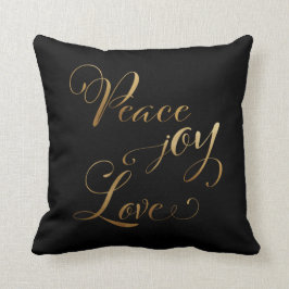 Elegant Guld Black Peace Joy Kärlek jul Kudde