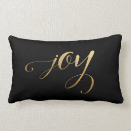 Elegant Guld Black Simple Helgdag Joy Lumbarkudde