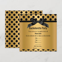 ELEGANT GULD BLACK SPOT BACHELORETTE PART