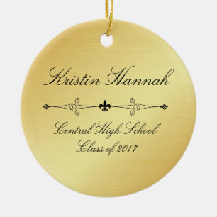 Elegant Guld & Black Studenten, julprydnad Julgransprydnad Keramik