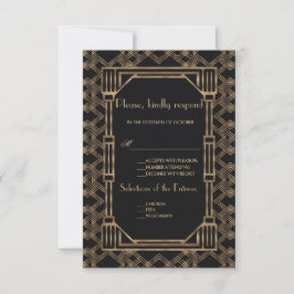 Elegant Guld Black Underbar Gatsby 1920-talet Bröl OSA Kort