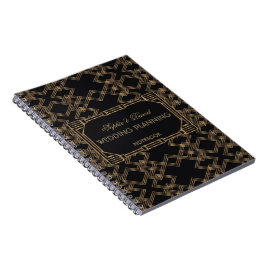 Elegant Guld Black Underbar Gatsby Bröllopsfixaren Anteckningsbok