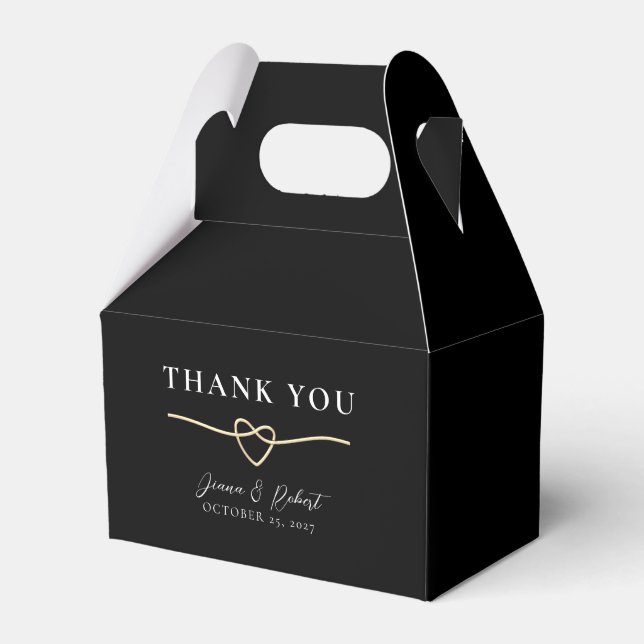 Elegant Guld Black Wedor Favor Box Presentaskar (Framsidan Sidan)