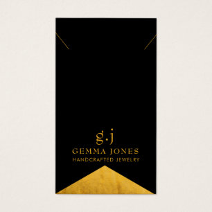 Elegant Guld BlackGold Foil Kant Jewelry Visitkort