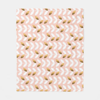 Elegant Guld Blad: Rosy Vintage. Fleecefilt