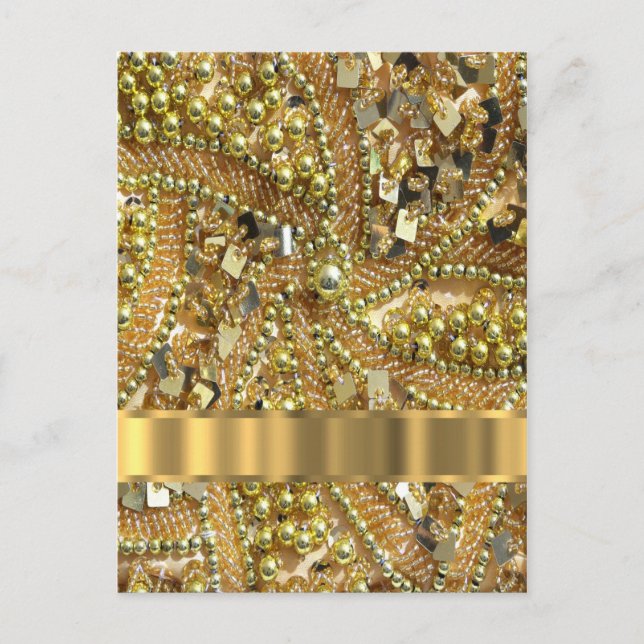 Elegant guld bling vykort (Framsida)