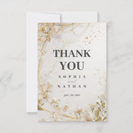 Elegant guld blommig tackkort tack kort