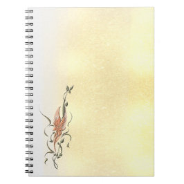 Elegant Guld Blommig Vinspiral Fotoblock Anteckningsbok