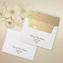 Elegant Guld Blommigt Bröllop