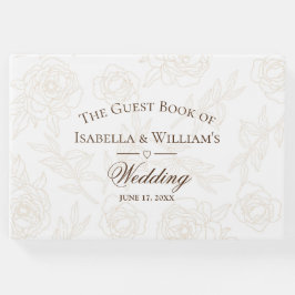 Elegant Guld Blommigt Bröllop Gästböcker