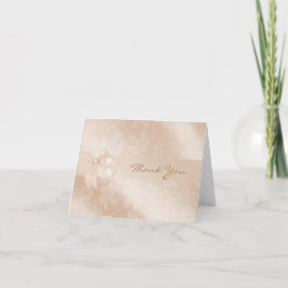 Elegant guld blommigt Bröllop Tack Kort