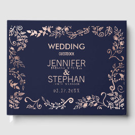 Elegant Guld Blommigt Bröllop vid  Ro Gästböcker