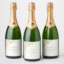 Elegant Guld Blommigt Damask Shiny Sparkling Vin W