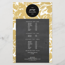 Elegant Guld Blommigt design med fet svart färg Flygblad