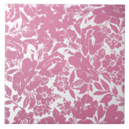 Elegant Guld Blommigt design med fet svart färg Kakelplatta