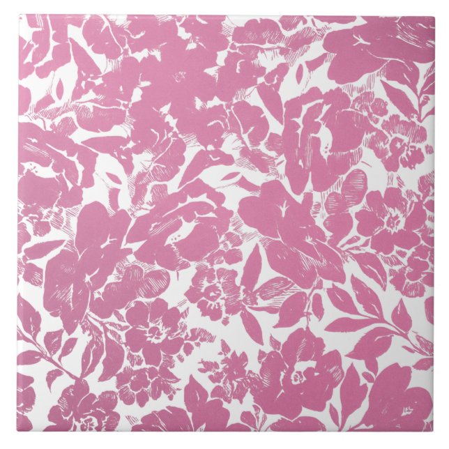 Elegant Guld Blommigt design med fet svart färg Kakelplatta (Framsidan)