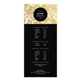 Elegant Guld Blommigt design med fet svart färg Reklamkort