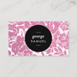 Elegant Guld Blommigt design med fet svart färg Visitkort