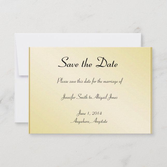 Elegant Guld Blommigt Gay Bröllop spara datum Spara Datumet (Framsida)