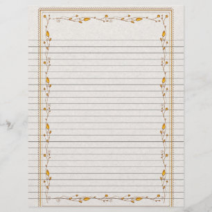Elegant Guld Blommigt Gräns-länkad mottagarsida