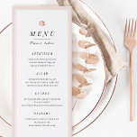 Elegant guld blommigt, minimalistisk meny bröllop<br><div class="desc">Elegant svarta och vita minimalistmenykort för bröllop med blommigten Faux guld och  gräns,  enkelt och snyggt. Underbar för det moderna klassiska bröllop och det formella bröllop. Visa alla matchande delar i samlingen.</div>