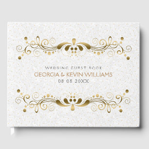Elegant Guld Blommigt Snöre Ram Gästböcker