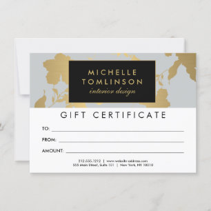 Elegant Guld Blommönster Gift-certifikat
