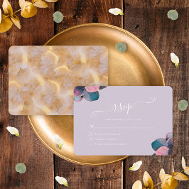 Elegant Guld Blue Lavender Lila Hydrangeas OSA Kort