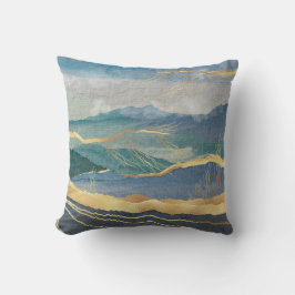 Elegant Guld Blue Ligcape Art Kudde