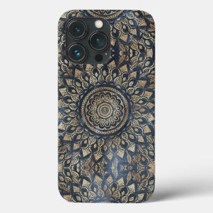 Elegant Guld Blue Mandala Blommigt