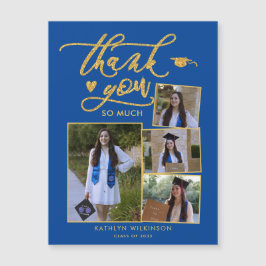 Elegant Guld Blue Multi Photo Studenten Tack