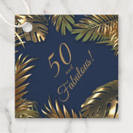 Elegant Guld Blue Photo 50 Fabulous Birthday Gåvor Etiketter
