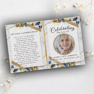 Elegant Guld Blue Photo Life Firande Program